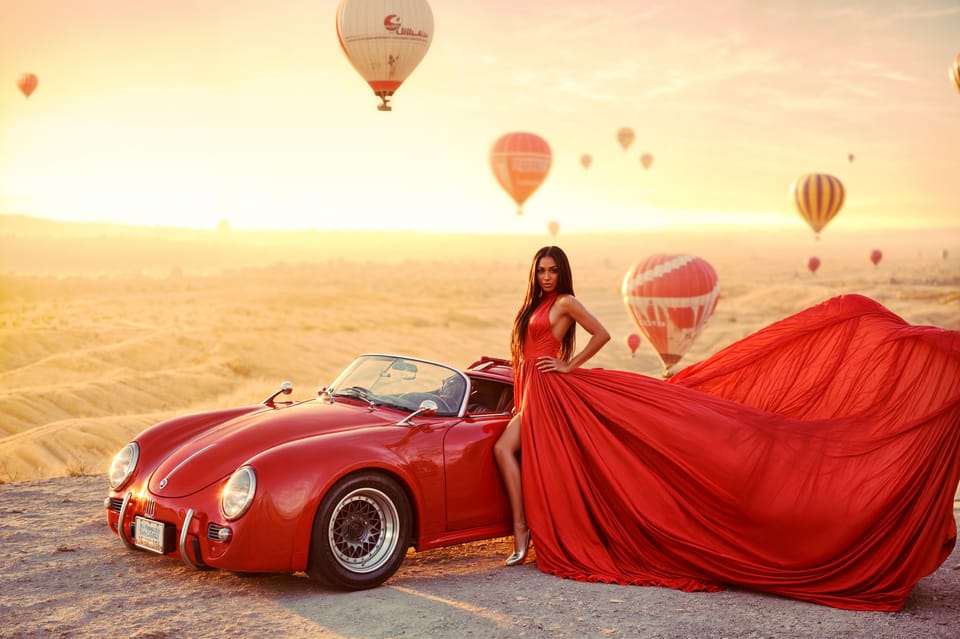 Cappadocia: Taking photo with Swing at hot air balloon view - Hotel Pickup and the Smooth Morning Flow from Göreme or Cappadocia
