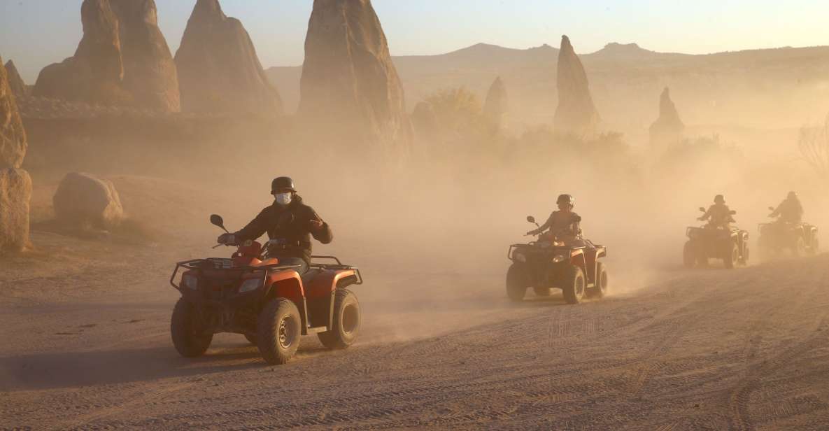 From Ürgüp/Göreme: Cappadocia Sunrise or Sunset Quad Tour - First Ride Out: Red Valley and Its Mushroom-Like Rocks