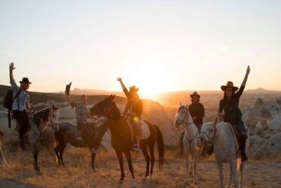 The Best Sunset Horseback Riding Tours in Cappadocia - Gulludere Vadisi at dusk: the fairy chimneys go pink